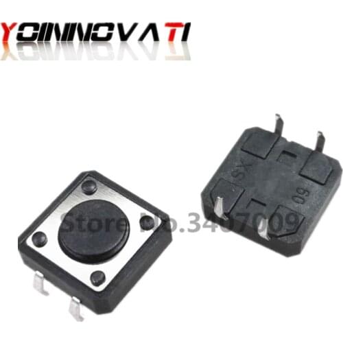 100Pcs 12 x 12mm x 4.3mm 12*12*4.3H Panel PCB Momentary Tactile Tact Push Button Switch DIP