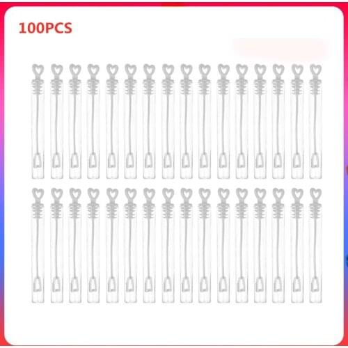 100pcs Love Heart Wand Tube Bubble Soap Bottle Children Playing Fun Toys Wedding Decor Compact and Portable Toys Dropshipping