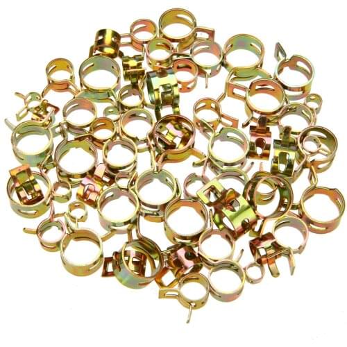 60 Pcs Spring Steel Spring Clip Fuel Oil Water Hose Pipe Tube Clamps Fastener Fixed Clips 6mm 9mm 10mm 12mm 14mm 15mm