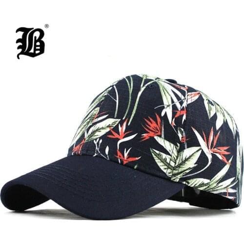 [FLB] Men Women Baseball Cap Snapback Printing Flowers Couple Hats Quality Cotton Summer Caps Bone Knitted Hats F352
