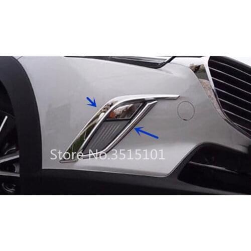 Car Styling Cover ABS Chrome Lamp Front Fog Light Trim Eyebrow Frame Accessories For Mazda CX-3 CX3 2017 2018 2019 2020