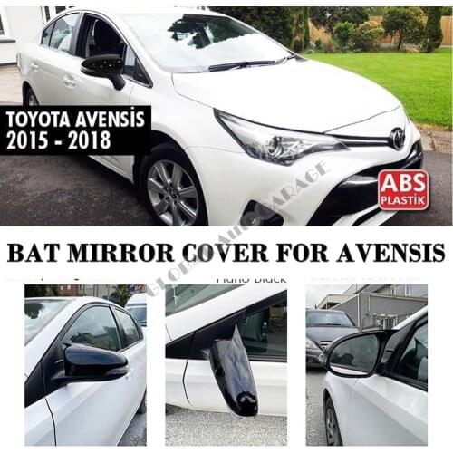 For Toyota Avensis Bat Mirror Cover 2015 2016 2017 2018 Glossy Piano Black 2 PCS Wing Car Styling Auto Accessory Universal