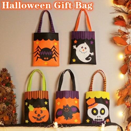 Halloween Decoration Shopping Bag Non-woven Handbag Pumpkin Bag Candy Bag Childrens Handbag kids Women Gift Bag Reusable Bag