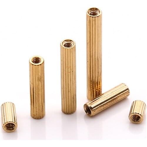 M2 Double-pass Brass Copper Standoff Spacers Studs Thread Round Pillars Copper Standoff Spacer Brass Screw