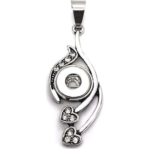 Hot Sale High Quality 083 heart 12mm Snap Button Pendant Necklace Punk bohemia For Women Charm Fashion Interchangeable jewelry