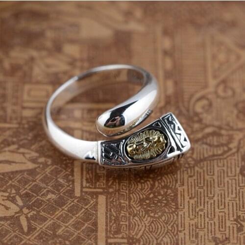 Emperor Gold Silver Thai Silver Ring Wholesale S925 Pure Silver Character Special Opening The Virgin Mary
