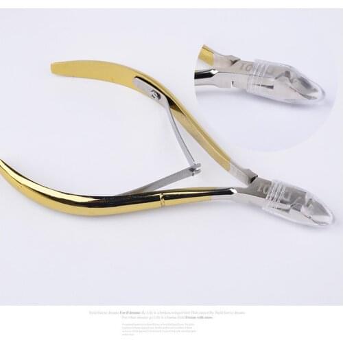 1pcs Gold Color Stainless Steel Cuticle Nail Nipper Clipper Manicure Pedicure Care Trim Plier Cutter Nail Art Tools