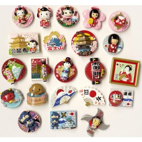 Hot-selling export Japan travel commemorative Japanese style Mount Fuji Geisha refrigerator magnet