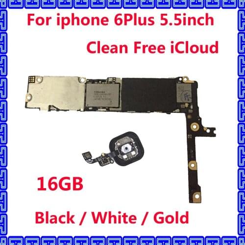 Original IOS system mainboard with / without touch ID for iphone 6Plus,16GB unlocked iCloud motherboard for iphone 6 Plus+Chips