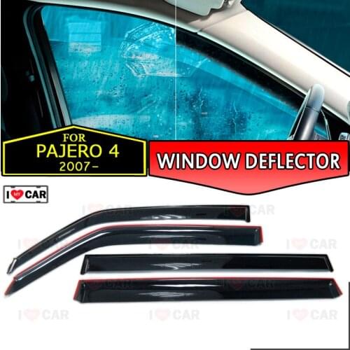 Window deflector for Mitsubishi Pajero 4 2007- car window deflector wind guard vent sun rain visor cover car decor