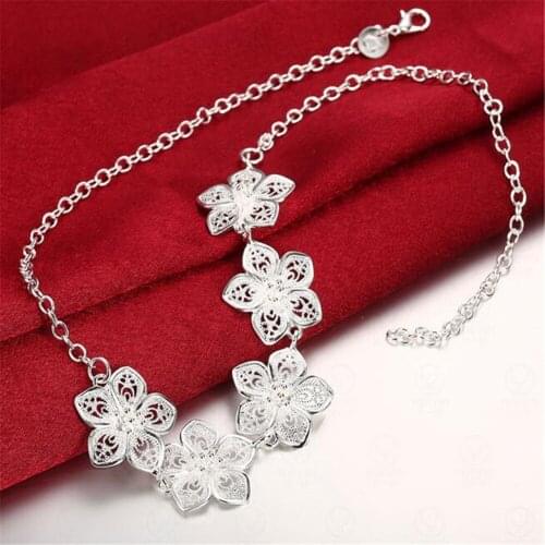 Free Shipping!!Wholesale silver plated Necklaces & Pendants,925 jewelry silver,Snow Flower Necklace
