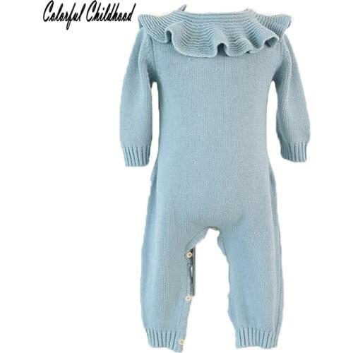 Thick Warm Infant Baby Rompers Winter Clothes Newborn Baby Boy Girl Knitted Sweater Jumpsuit Kid Toddler overalls 0-24m