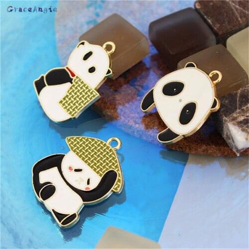 6pcs Cute Panda Pendant Charms for Necklace Bracelet Earrings Jewelry Diy Findings Chinese Animals Christmas Gift Jewelry Making