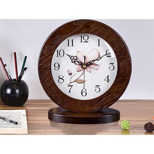 HOT EUROPEAN ROUND RETRO TABLE CLOCK WOOD OFFICE LIVING ROOM BEDROOM QUARTZ WOODEN DESK CLOCK HOME DECORATION TABLE WATCH TABLE