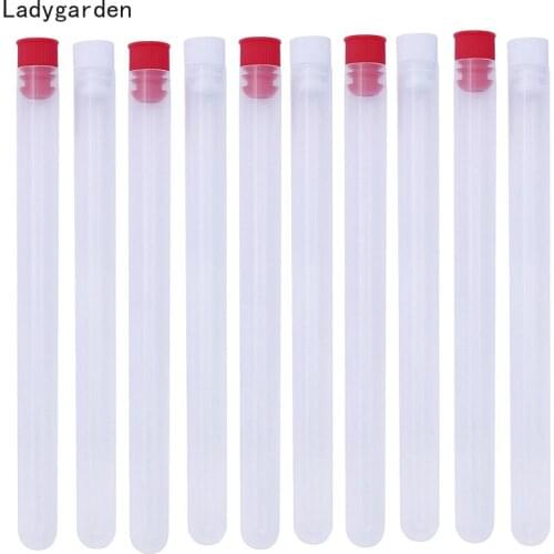 10PCS 16cm Transparent Plastic Test Tube Centrifuge Bottle Snap-on Lid for Laboratory Sample Container School Bins Storage Boxes