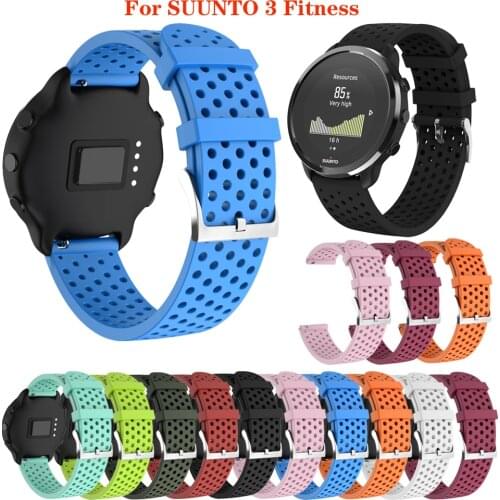20mm Soft Silicon Wrist Strap Fashion Sport Texture Large Watch Band Bracelet Replacement For SUUNTO 3 Fitness Smart Accessories