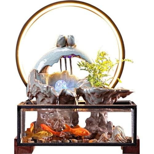Rockery Good Fortune Ball Make a Fortune as Endless as Flowing Water Decoration Lamp Ring Fish Tank Loop Living Room Fountain