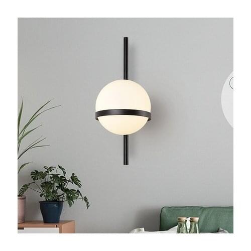 Nordic simple postmodern glass living room bedroom bedside dining room aisle fashion moon creative wall lamp