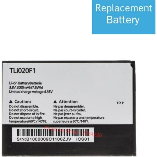 2000mAh Replacement TLi020F1 Battery For TCL J720T J726T Alcatel One Touch Pop 2 5042d C7 7040 OT-7040 OT-7040D Batterie