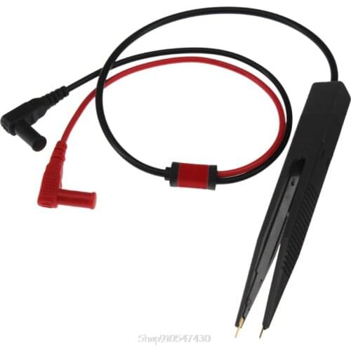 SMT SMD Chip Resistance Test Clip Grip Lead Probe Multimeter Meter Capacitor Tweezer O09 20 Dropship