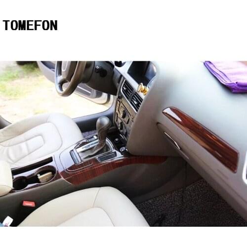TOMEFON For Audi A4L A4 L 2009-2016 ABS Plastic Wood Paint Interior Parts Window Switch Handle Trim Front Gear Shif Panel Cover