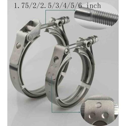 V band Clamp Universal Stainless steel 1.75/2/2.5/3/4/5/6 inch exhaust downpipe V band clamp clip High Quality