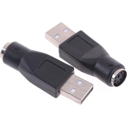 USB Male For PS2 Female Cable Adapter Converter For Computers PC Laptop Notebooks Keyboard Mouse Black 2pcs/lot