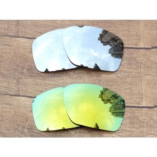 Vonxyz 2 Pairs Chrome Mirror & 24K Mirror Polycarbonate Replacement Lenses for-Oakley Big Taco Frame