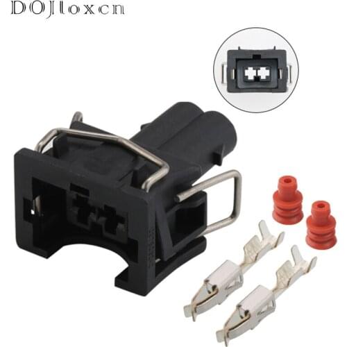 1/5/10/20/50 Sets 2 Pin Nissans Fuel Injector Sensor Black Connector Housing Female Plug Wiring Socket DJ7023-3.5-21