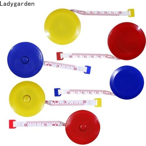 12PCS Round Portable Tailor Ruler Measure Sewing Cloth Tailors Tape Soft Flat Rulers Body Measuring Key Ring 150cm/60"