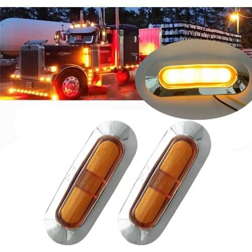 2PCS LED Side Marker Lights Trailer Lights Truck Lighting 24v Truck Marker Lights Amber 4LED Light For Trucks