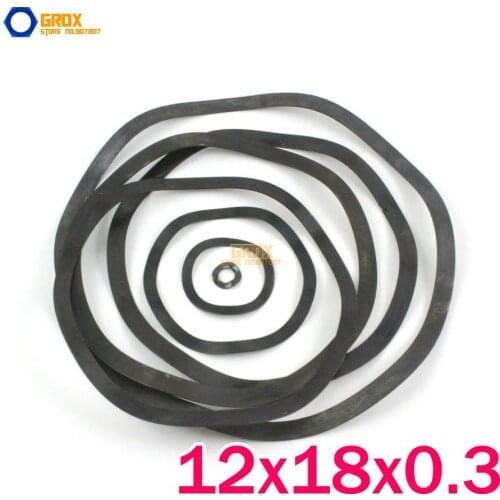 350 Pieces M12*18*0.3mm Wave Washer Spring Washer Carbon Steel Black Zine Plated