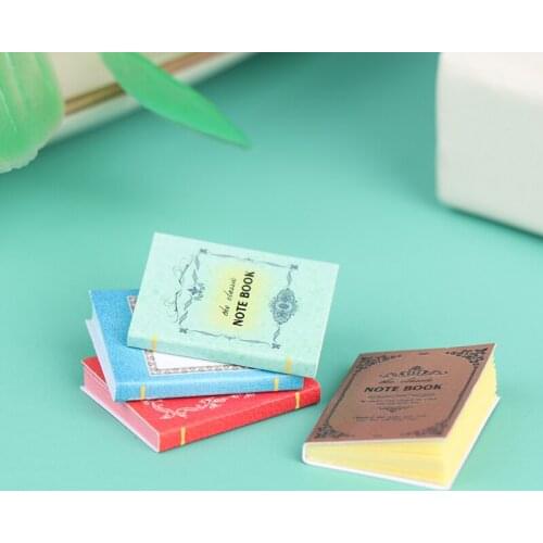 4Pcs/set 1:12 Dollhouse Miniature Books Paper Notebook Model Doll House Decor