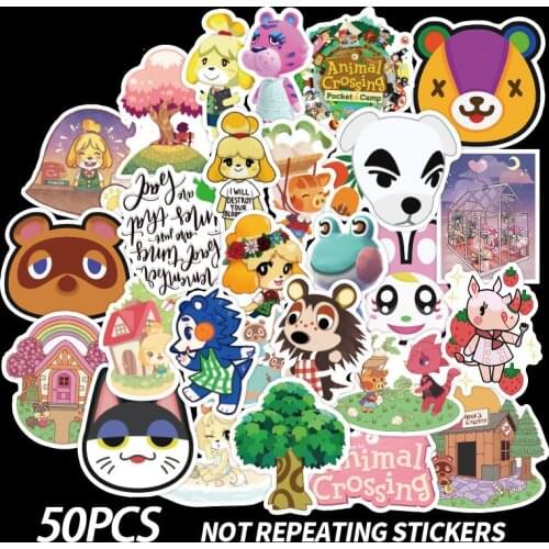 50PCS Animal Crossing Game Stickers Skateboard Fridge Guitar Laptop Motorcycle Travel Luggage Classic Toy Sticker for Kid Gift