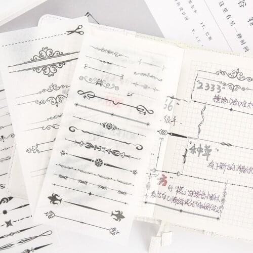 6Sheets/Pack Gorgeous Dividing Line Decoration Scrapbooking Stickers Transparent PVC Stationery Diary Stickers