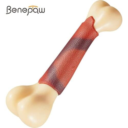 Benepaw Dog Bone Safe Tooth Cleaning Durable Nylon Beef Flavor Pet Chew Toy For Aggressive Chewer For Small Medium Large Dogs