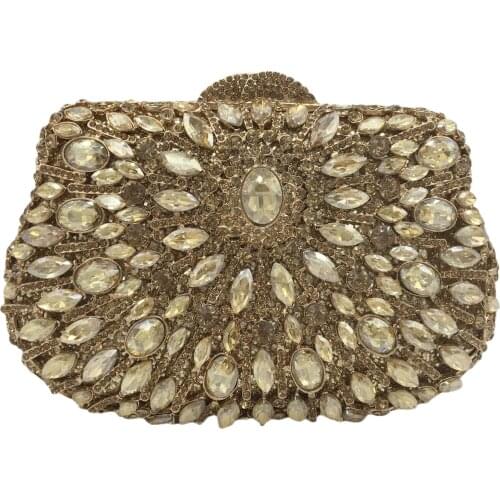 Boutique De FGG Women Crystal Evening Purses and Handbags Luxury Rhinestone Wedding Handbags Minaudiere Bag Bolsas De Mujer