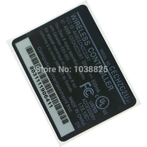 For Playstation PS3 Wireless Controller Housing Shell Slim Black Back Sticker Lable Seals Repair Parts(A)