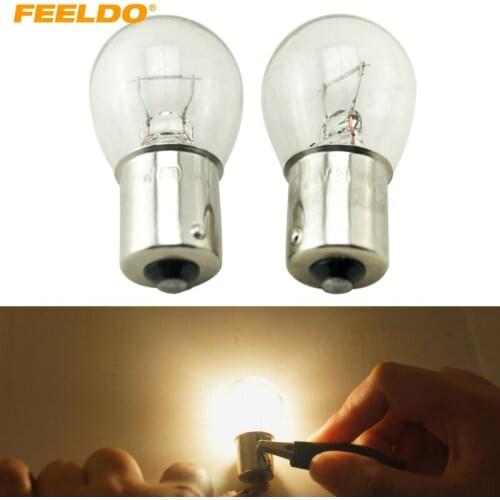 FEELDO 50pcs 24V 1156 BA15S S25 P21W Auto Clear Glass Lamp Turn Tail Bulb Truck Bus Indicator Halogen Lamp #HQ1226