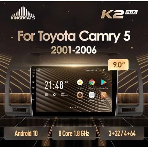 KingBeats Android 10 Octa-Core head unit HU 4G in Dash Car Radio Multimedia Video Player Navigation GPS For Toyota Camry 5 XV 30 2001 - 2006 no dvd 2 din Double Din Android Car Stereo 2din