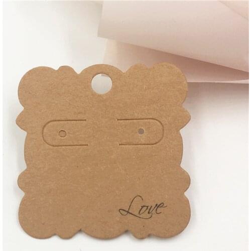 Creative 10pcs Kraft Paper Stud Ear display Card or 10pcs Carries Card Cover,be usded packaging Earring Jewelry gift
