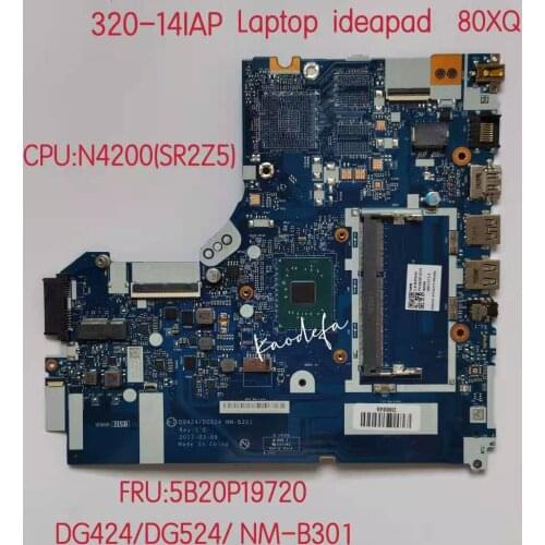 For Lenovo Ieadpad 320-14IAP Laptop Motherboard CPU:N4200 (SR2Z5) DG424/DG524 NM-B301 FRU:5B20P19720 100% Test Ok