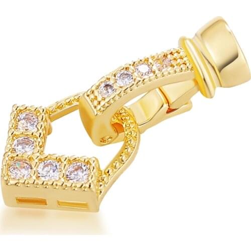 Copper Cubic Zirconia Clasps Hooks for Diy Jewelry Findings Making Rhinestone Gold Color Necklace Bracelet Handmade Accessorisze