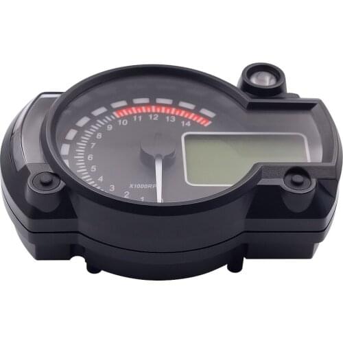 Motorcycle Modified Dashboard LCD Display Adjustable Miles Oil Meter Water Temperature Meter Suit for 12v Motorcycle Models
