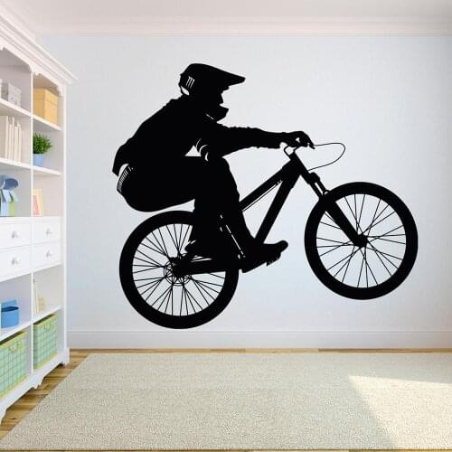 Bicycle Wall Decal Motorcross Free style Dirt Bike Wall Sticker dirt bike motorcycle Vinyl kids boys teenager room Decor 482