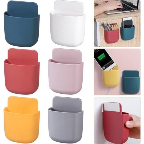 Wall Mounted Storage Box Remote Control Storage Organizer Case For Air Conditioner TV Mobile Phone Plug Holder Stand Rack