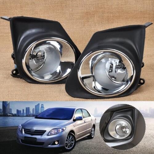 DWCX 4Pcs Car Front Bumper Fog Light Lamp + Grille Cover 812200D040 SC2592100 116-50131L Fit for Toyota Corolla 2011 2012 2013