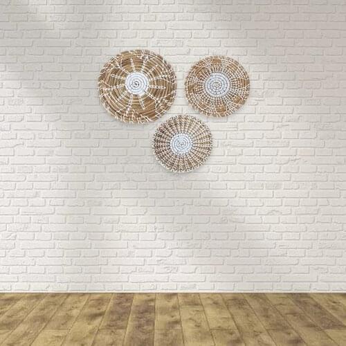 Woven Seagrass Flat Baskets Rustic Oversized Wicker Wall Basket Decor Seagrass Decorative Bowl for Home Decor