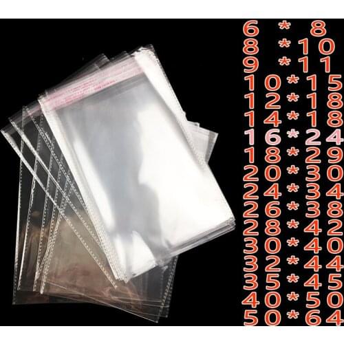 Clear Self-adhesive Cello Cellophane Bag Self Sealing Small Plastic Bags for Candy Packing Resealable Cookie Packaging Bag Pouch