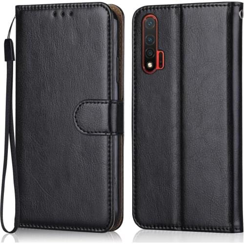 Folio Luxury Leather Case for On On Huawei nova 6 WLZ-AL10, WLZ-TL10 6.57'' Wallet Stand Flip Case Phone Bag With Strap